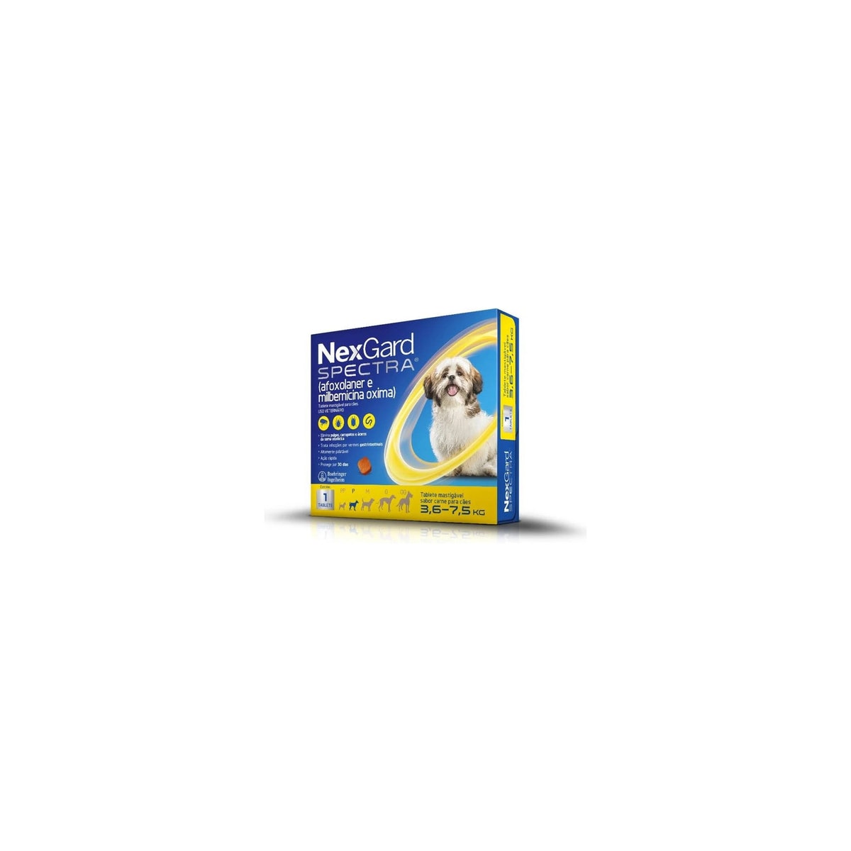 Antipulgas e Carrapatos Nexgard Spectra Cães 3,6 a 7,5Kg 1Comprimido