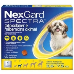 Antipulgas e Carrapatos Nexgard Spectra Cães 3,6 a 7,5Kg 1Comprimido