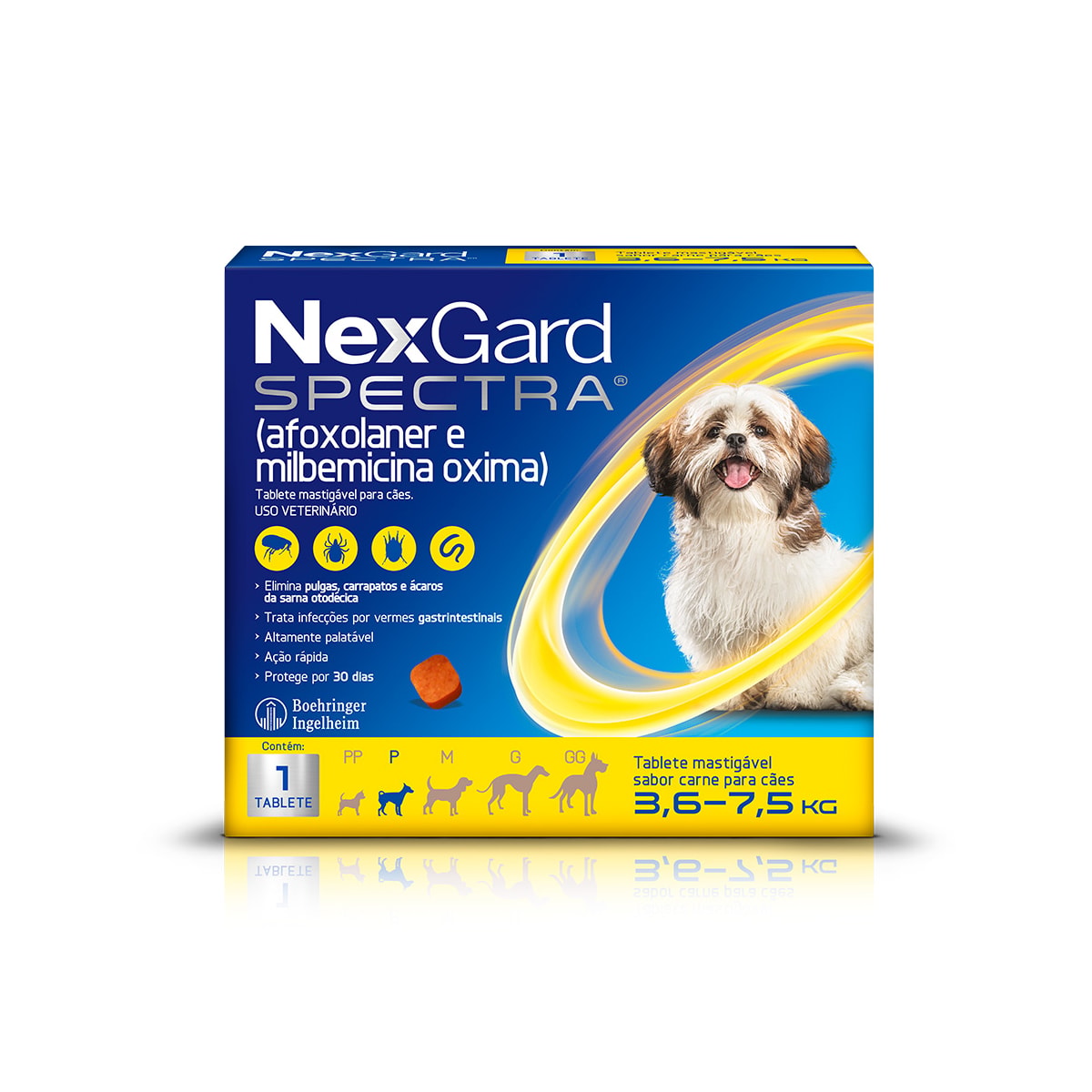 Antipulgas e Carrapatos Nexgard Spectra Cães 3,6 a 7,5Kg 1Comprimido