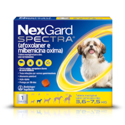 Antipulgas e Carrapatos Nexgard Spectra Cães 3,6 a 7,5Kg 1Comprimido