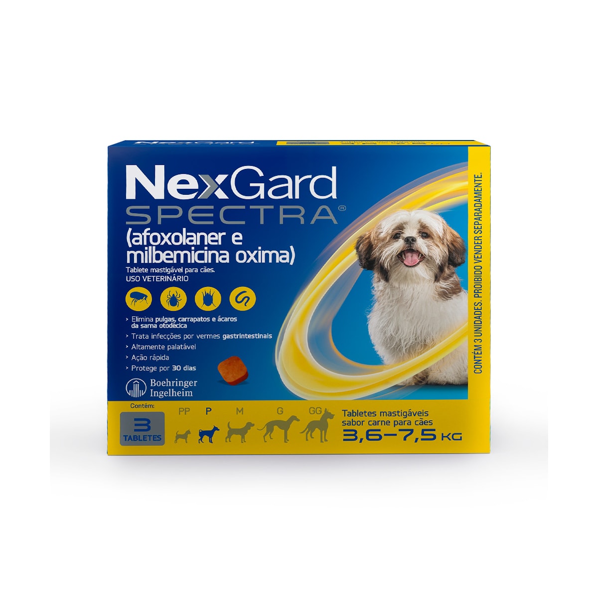 Antipulgas e Carrapatos Nexgard Spectra Cães 3,6 a 7,5Kg