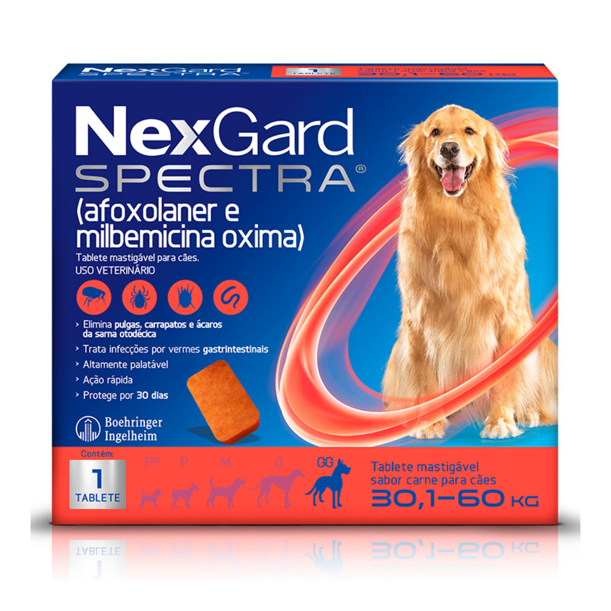 Antipulgas e Carrapatos NexGard Spectra para Cães de 30,1 a 60kg