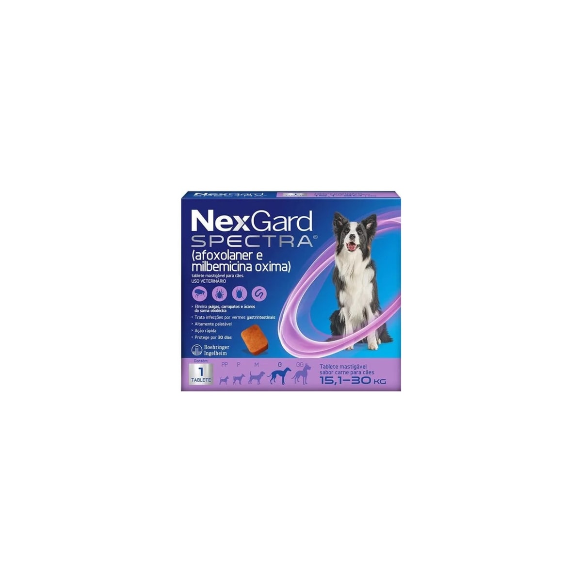 Antipulgas e Vermífugo NexGard Spectra para Cães de 15,1 a 30 kg