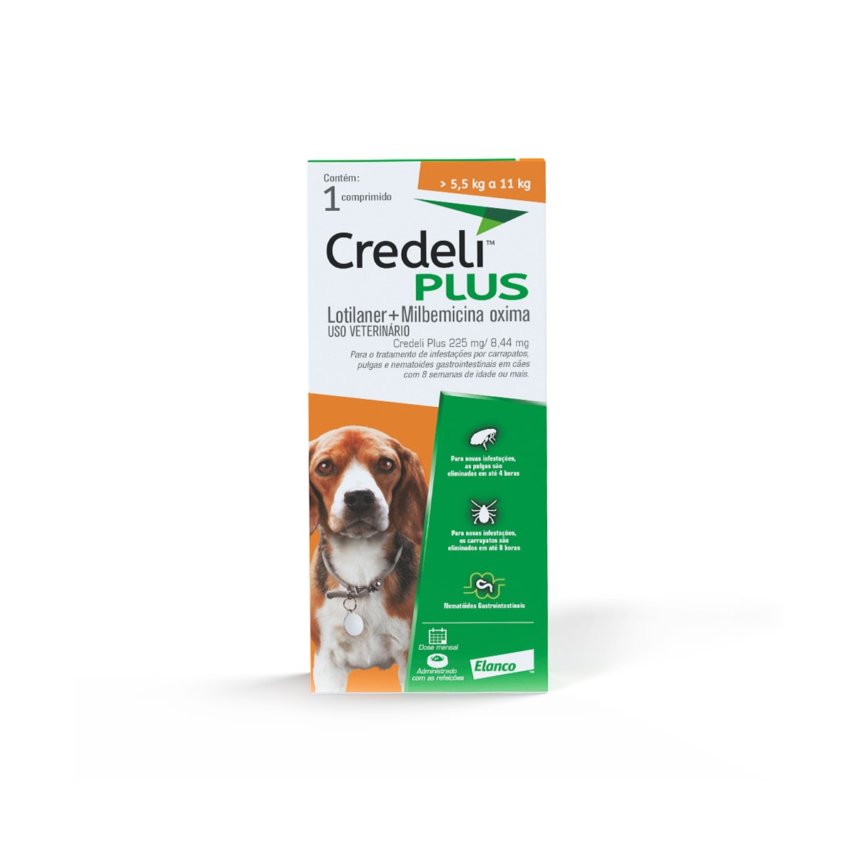 Antipulgas Elanco Credeli Plus para Cães de 5,5 a 11 kg 225mg