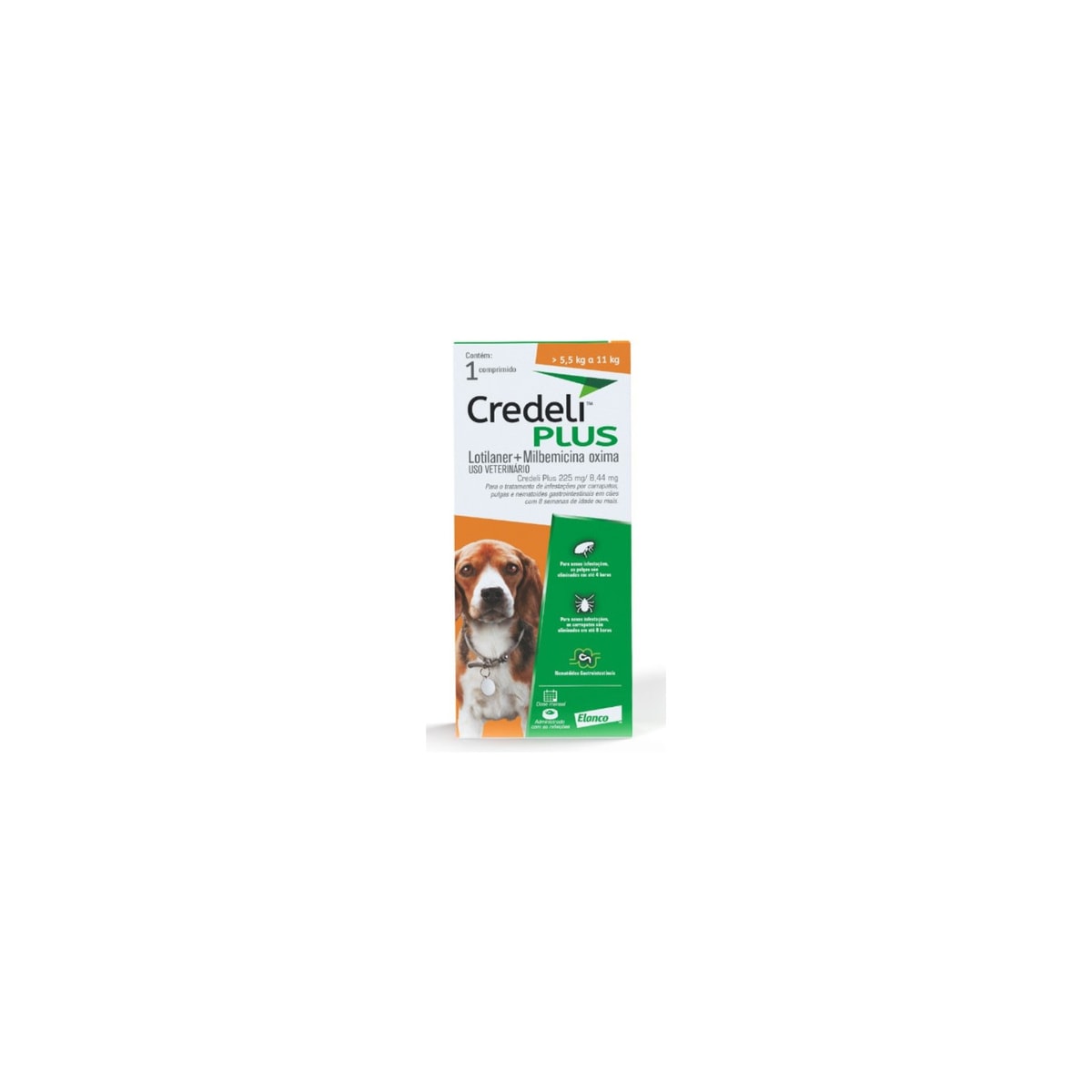 Antipulgas Elanco Credeli Plus para Cães de 5,5 a 11 kg