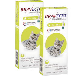 Antipulgas MSD Bravecto Transdermal para Gatos de 1,2 a 2,8 Kg Antipulgas MSD Bravecto Transdermal para Gatos de 1,2 a 2,8 Kg