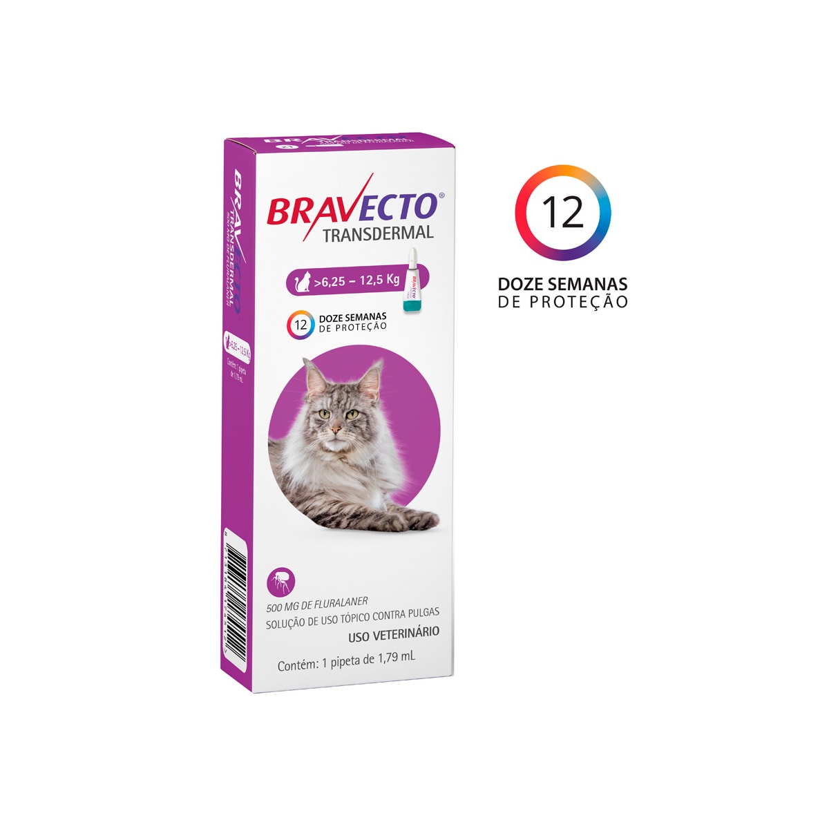 Antipulgas MSD Bravecto Transdermal para Gatos de 6,25 a 12,5 Kg