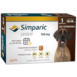 Antipulgas Simparic 120mg - 40,1 A 60 Kg 1 Comprimido