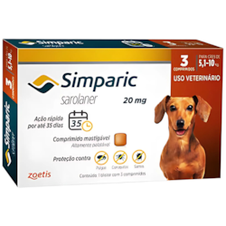 Antipulgas Simparic 20 mg para cães 5,1 a 10 kg