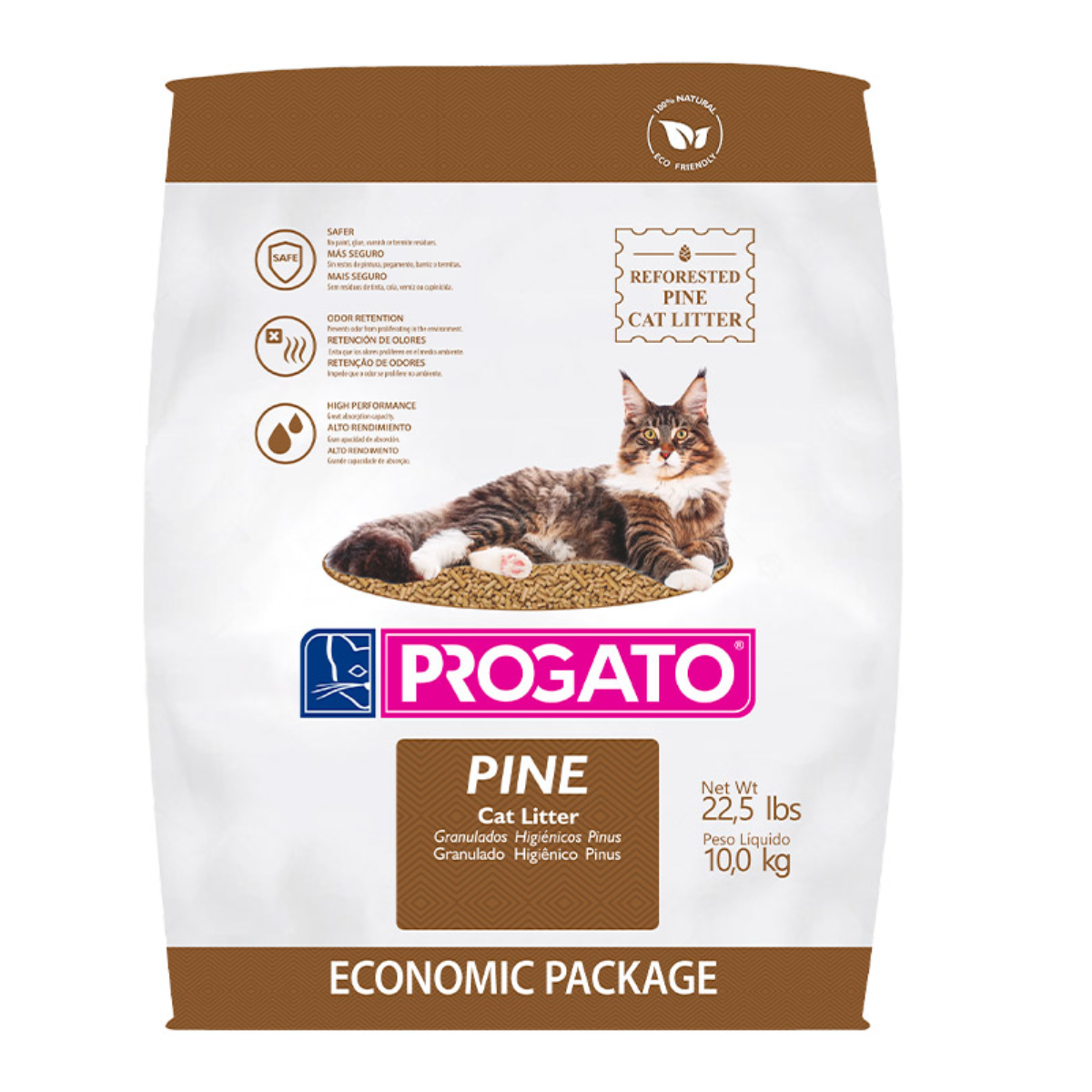 Areia Granulado Higiênico Progato para Gatos Pinus