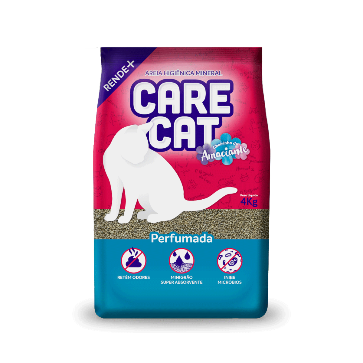 Areia Higiênica Carecat Perfumada para Gatos