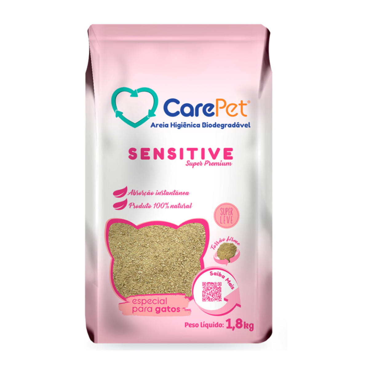 Areia Higiênica Carepet Sensitive 1,8kg