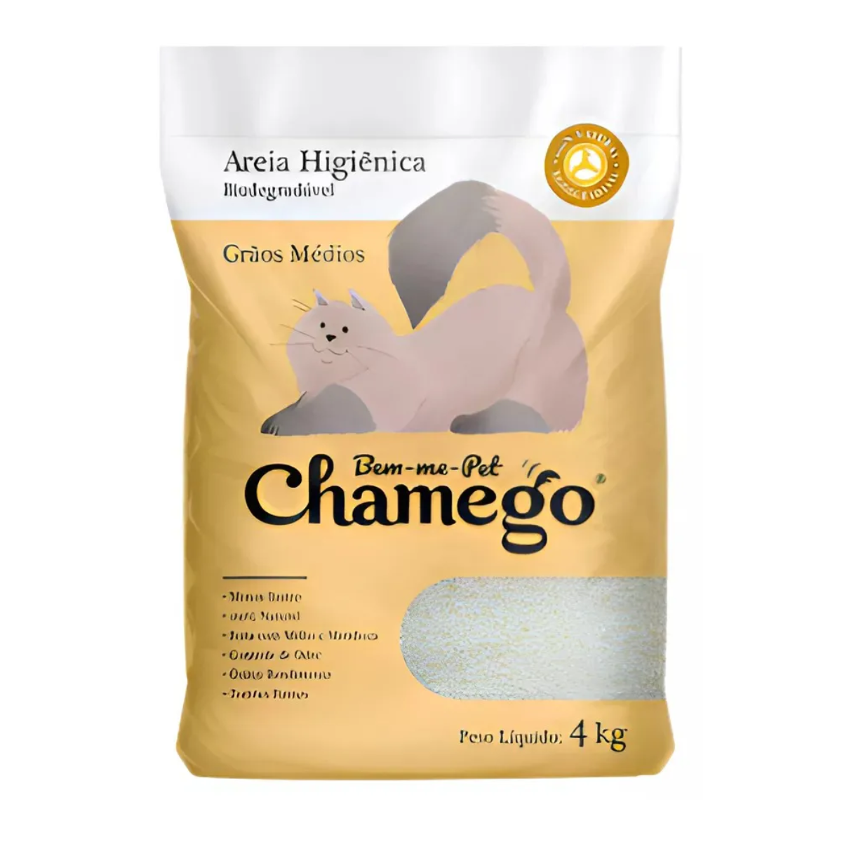 Areia Higiênica Chamego Grãos Médios 4kg