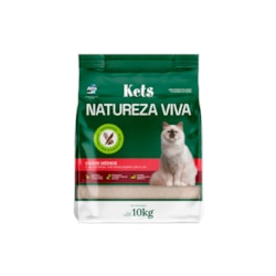 AREIA HIGIENICA KETS NATUREZA VIVA PARA GATOS GRAOS MEDIOS 10KG