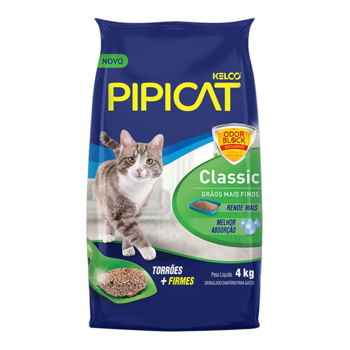 Areia Higiênica Pipicat Classic para Gatos