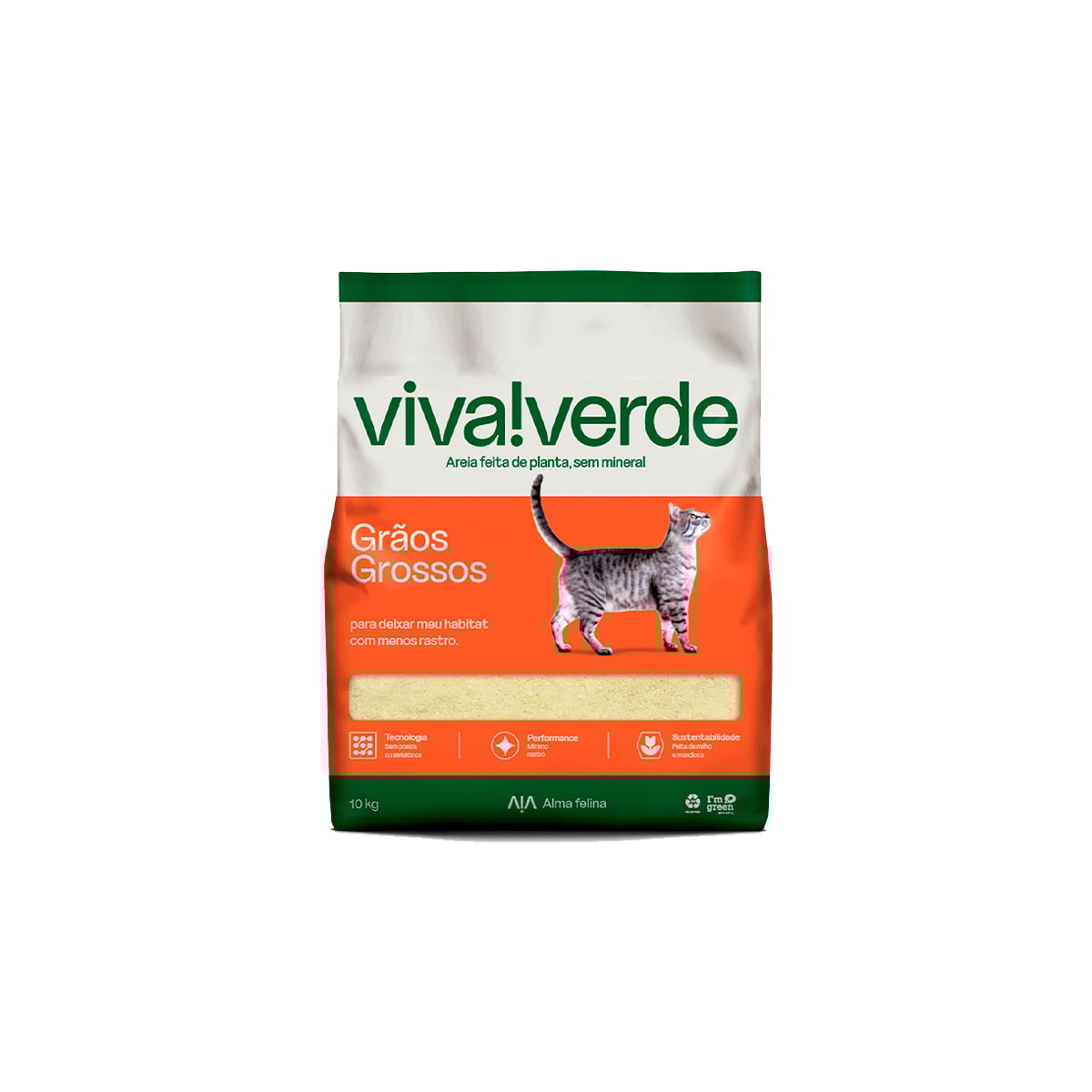 AREIA HIGIENICA (VIVA VERDE) GRAOS GROSSOS (LARANJA) 10KG