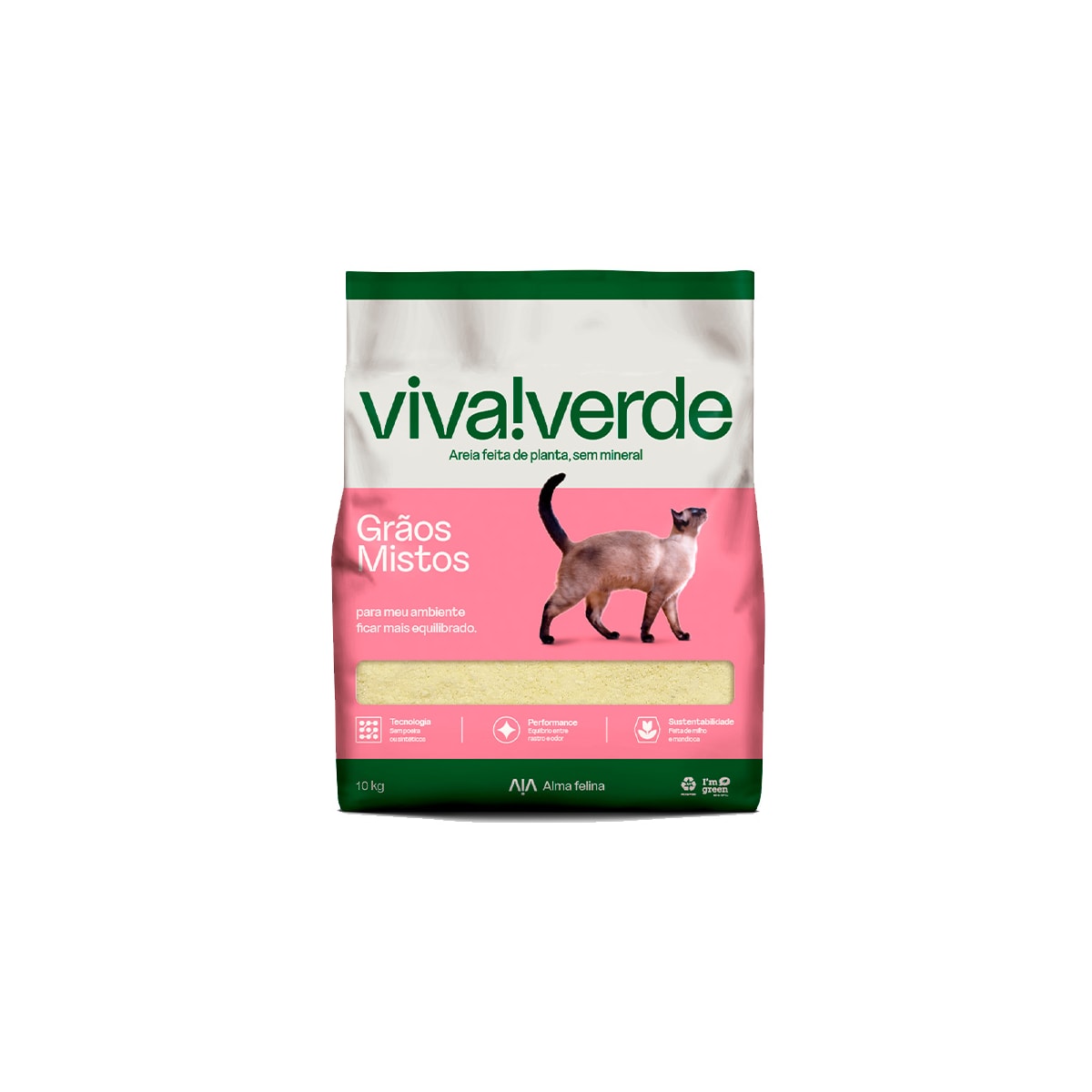 AREIA HIGIENICA (VIVA VERDE) GRAOS MISTOS (ROSA) 10KG