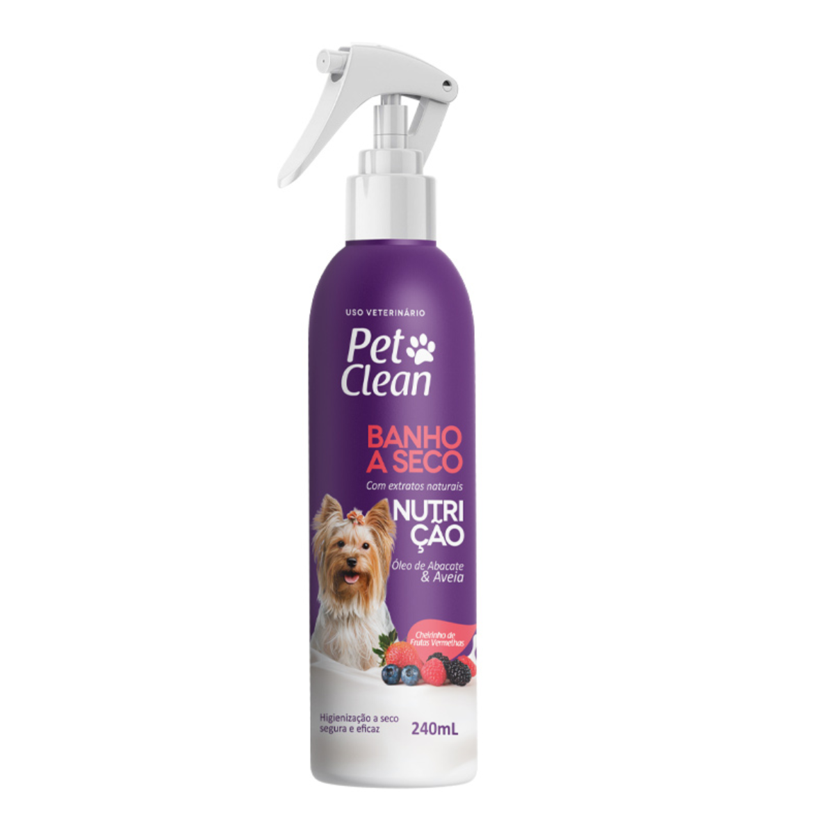 Banho a Seco Pet Clean Nutrição Óleo de Abacate e Aveia 240ml