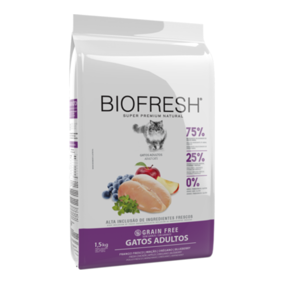 BIOFRESH GATOS ADULTOS - FRANGO, MAÇÃ, OREGANO E BLUEBERRY