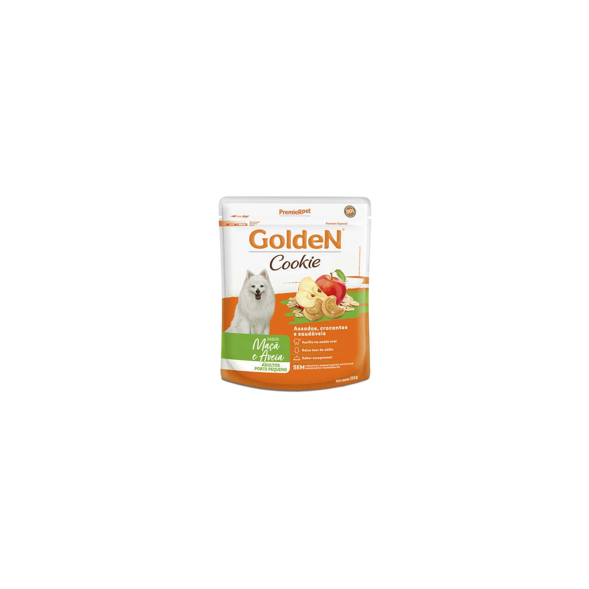 Biscoito Golden Cookie para Cães Adultos de Porte Pequeno Sabor Maçã e Aveia 350g