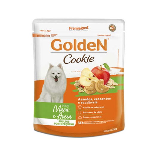 Biscoito Golden Cookie para Cães Adultos de Porte Pequeno Sabor Maçã e Aveia 350g