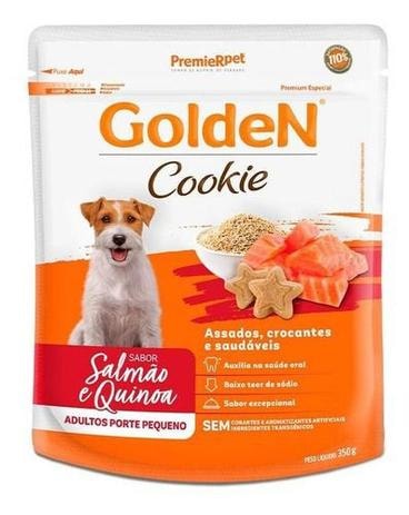 Biscoito Golden Cookie 350g sabor salmão e quinoa indicado para