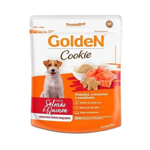 Biscoito Golden Cookie para Cães Adultos de Raças Pequenas Sabor Salmão e Quinoa 350g