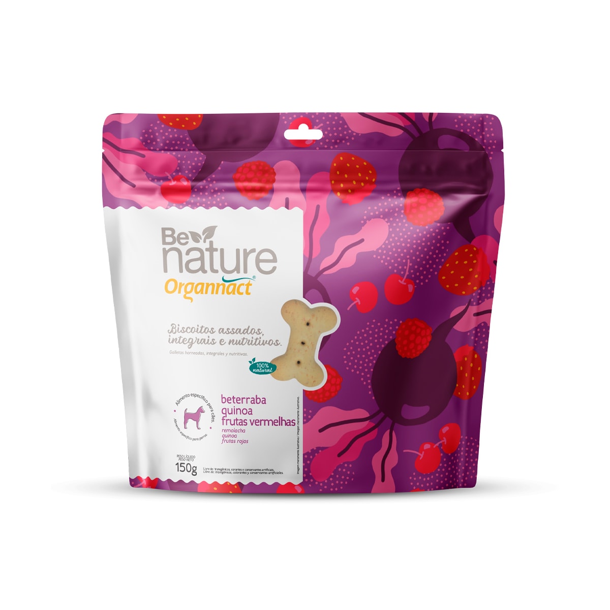 Biscoito Organnact Be Nature Beterraba, Quinoa e Frutas Vermelhas