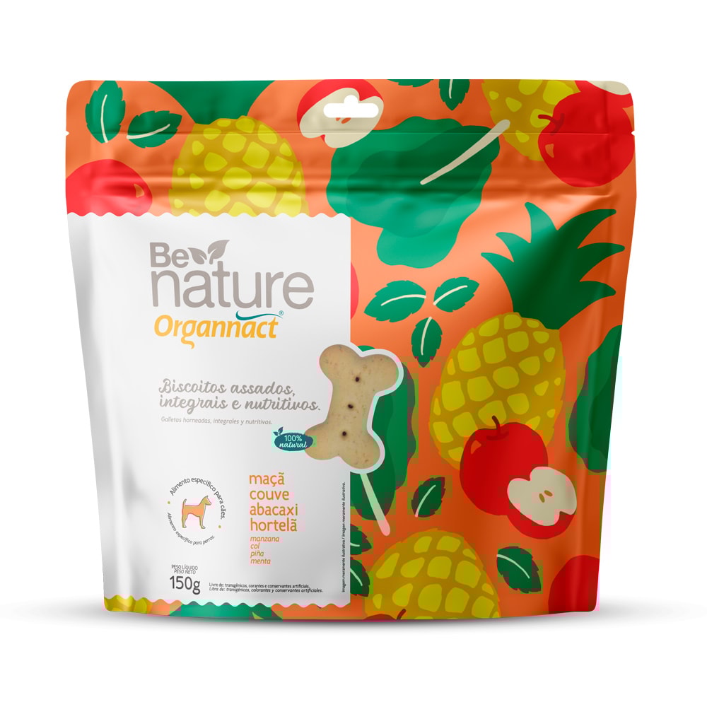 Biscoito Organnact Be Nature Maçã, Couve, Abacaxi e Hortelã - Pet