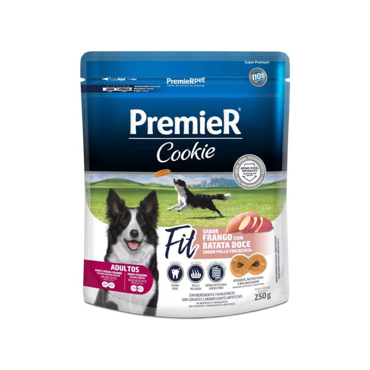 Biscoito Premier Cookie Fit para Cães Adultos Sabor Frango com Batata Doce