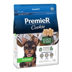 Biscoito Premier Cookie para Cães Adultos de Raças Pequenas Sabor Côco e Aveia 250g