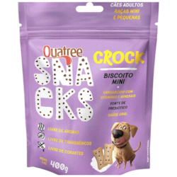 Biscoito Quatree Snacks Crock Mini para Cães Adultos Porte Mini e Pequeno 400g