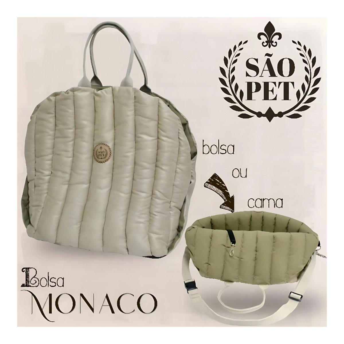 Bolsa Monaco 3 em 1 Bege