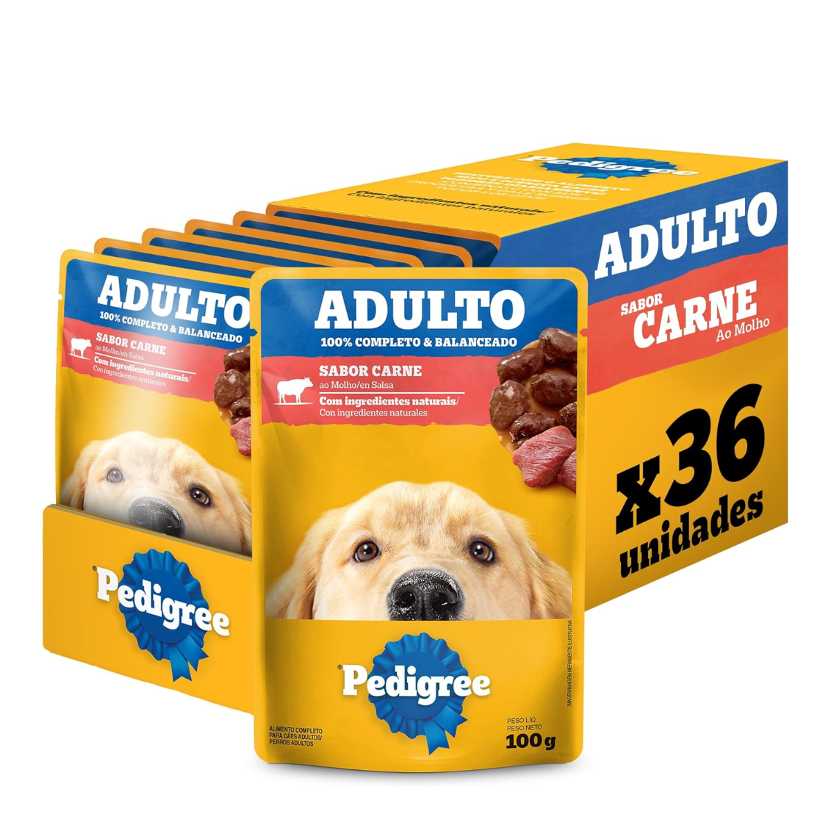 Caixa Sachê Pedigree Adultos Carne ao Molho 100g