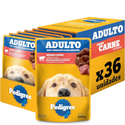 Caixa Sachê Pedigree Adultos Carne ao Molho 100g