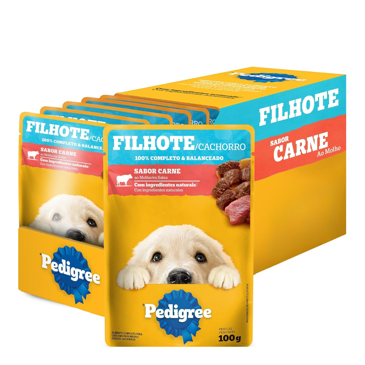 Caixa Sachê Pedigree Filhotes Carne ao Molho 100g