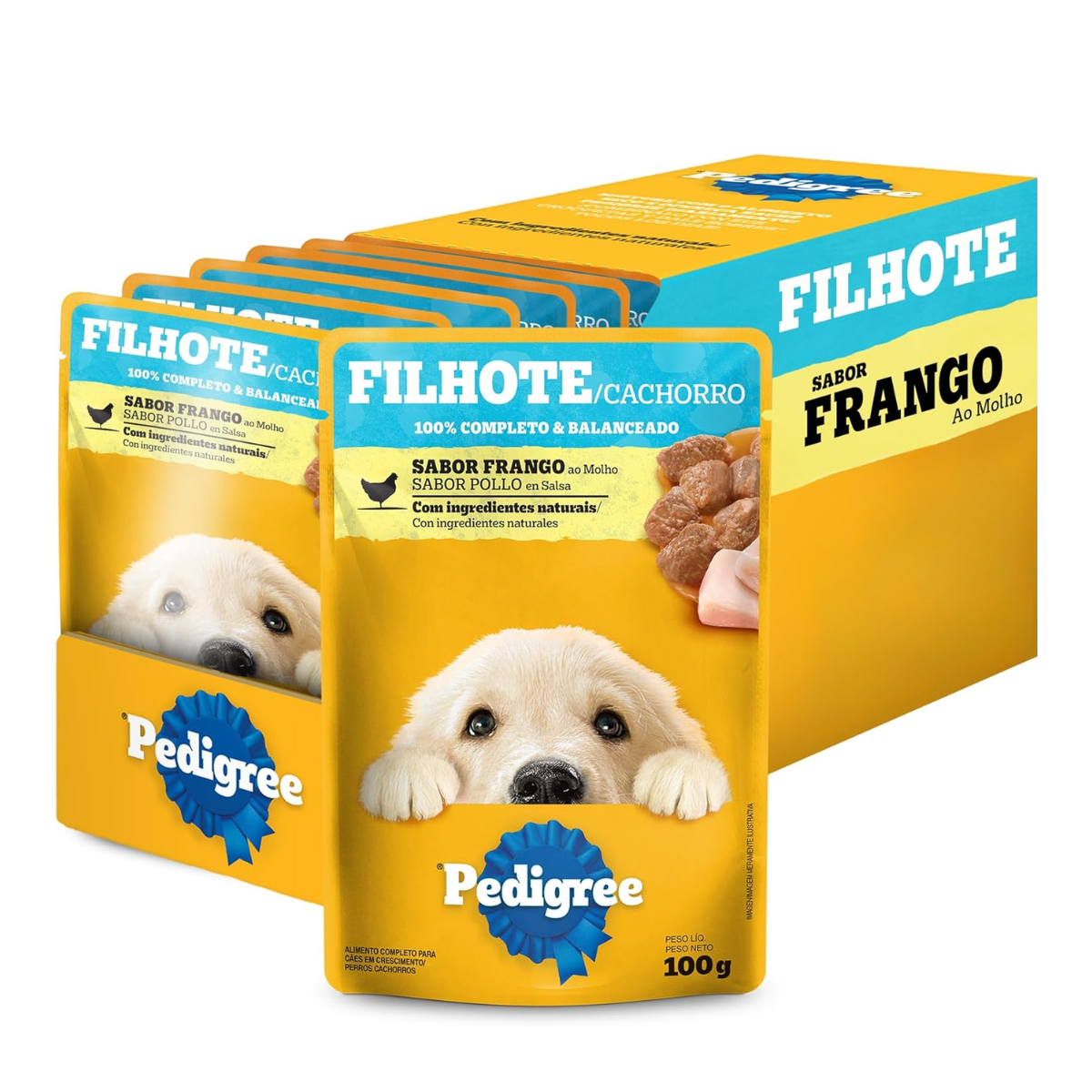 Caixa Sachê Pedigree Filhotes Frango ao Molho 100g