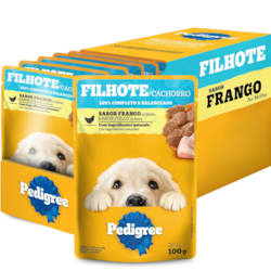 Caixa Sachê Pedigree Filhotes Frango ao Molho 100g