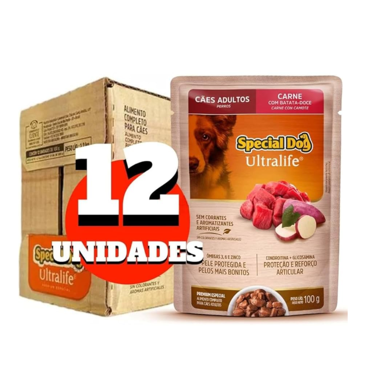 Caixa Sachê Special Dog Adultos Carne 100g (Leve 12 Pague 10)