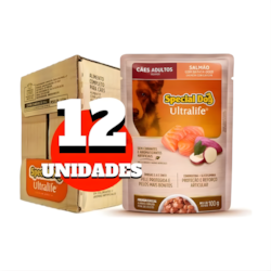 Caixa Sachê Special  Dog Ultralife Adulto Salmão (12und Sachês de 100g)