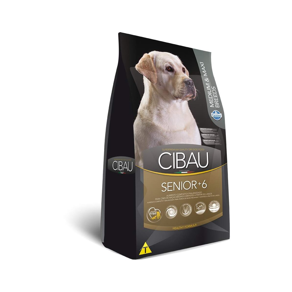 Cibau Senior +6 Medium e Maxi Breeds para Cães Adultos Raças Médias e Grandes