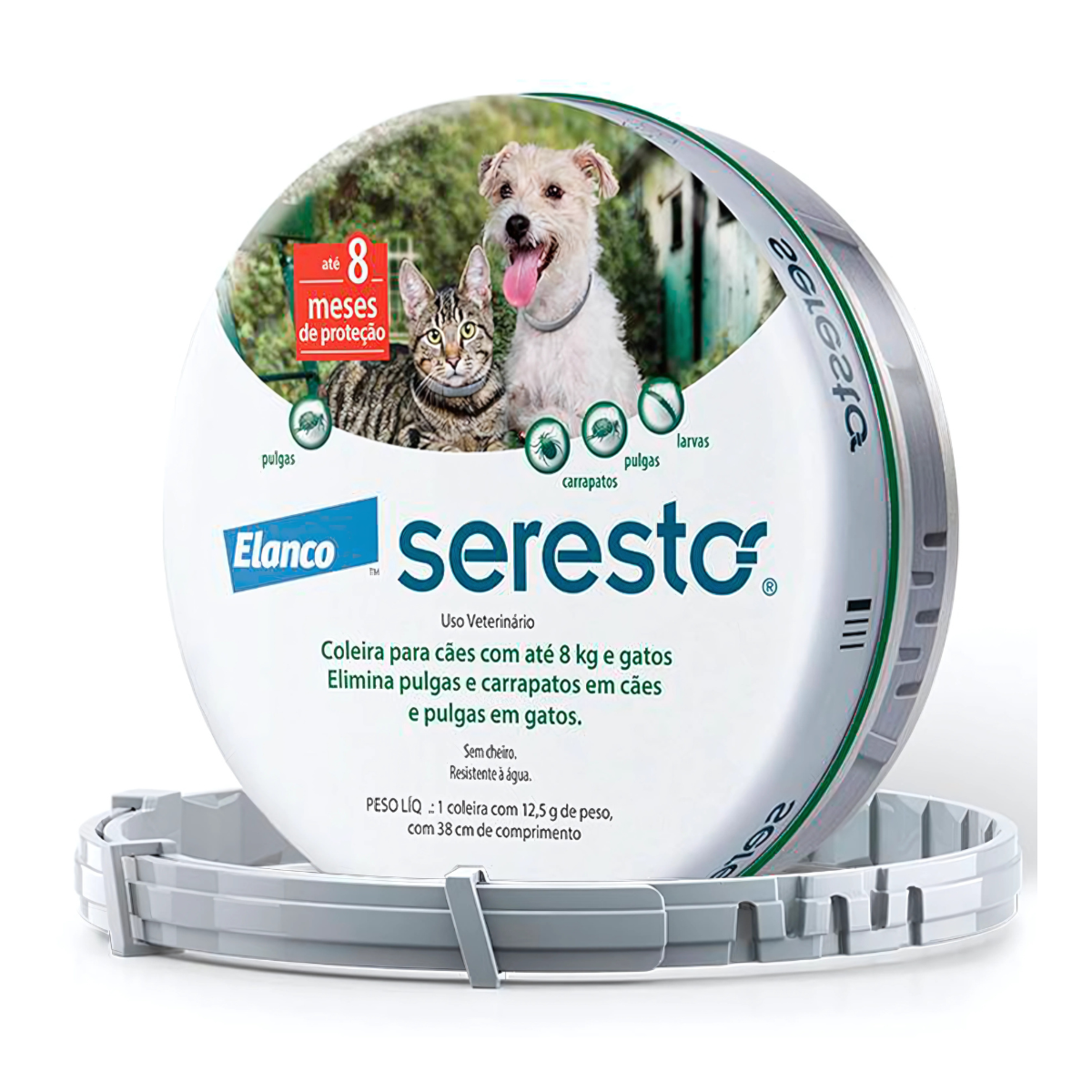 Coleira Antipulgas e Carrapatos Seresto para Cães e Gatos