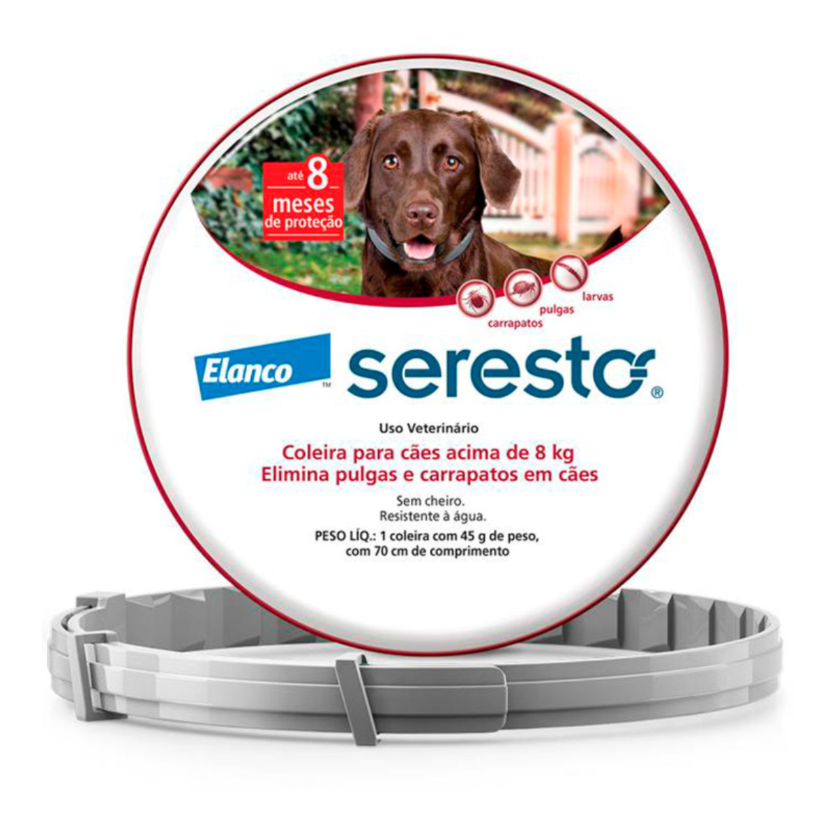 Coleira Antipulgas e Carrapatos Seresto para Cães e Gatos