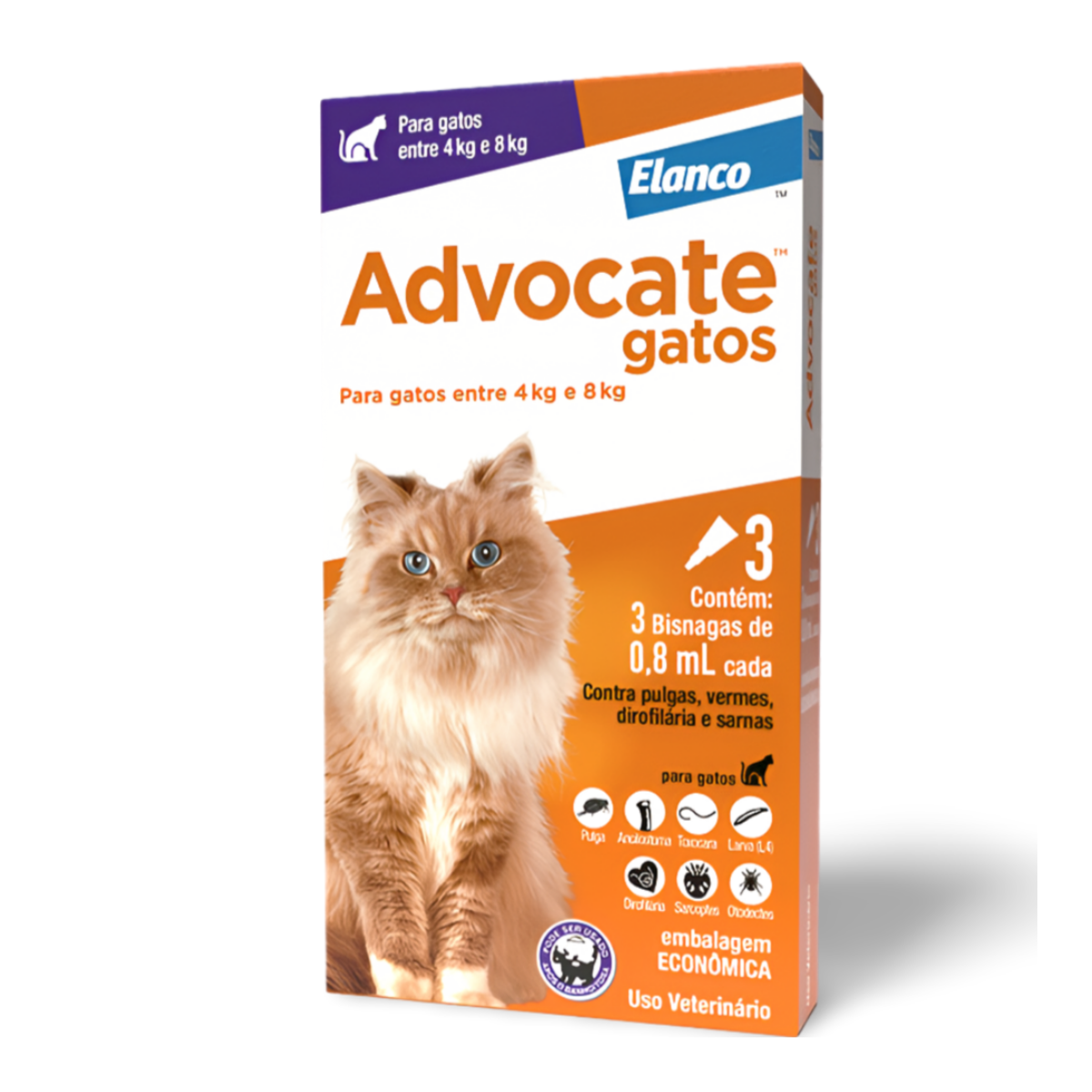 COMBO ADVOCATE GATO 0,8ML 4KG A 8KG
