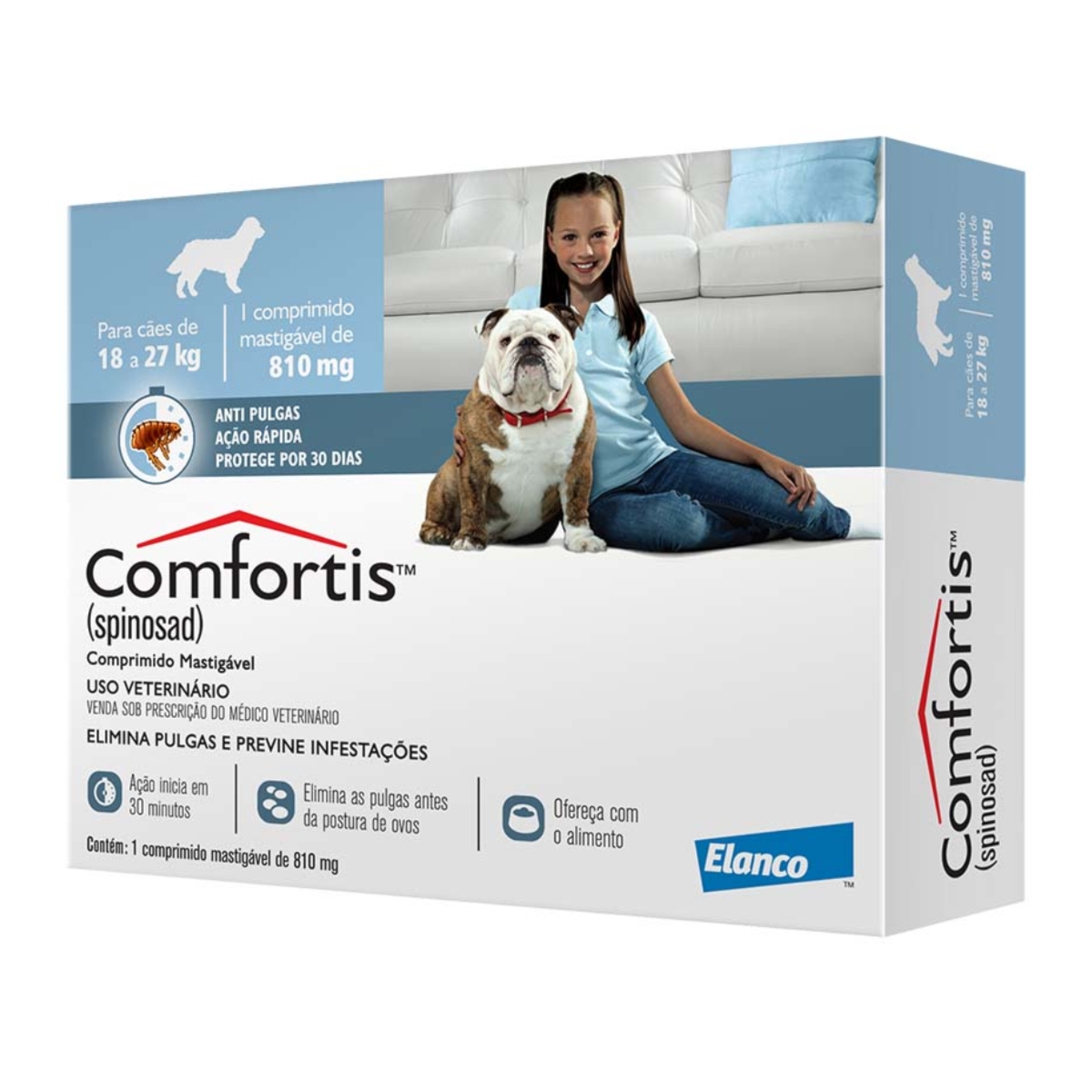 Combo Antipulgas Comfortis 560mg - Cães de 9kg a 18 kg e Gatos de 5,4kg a 11kg