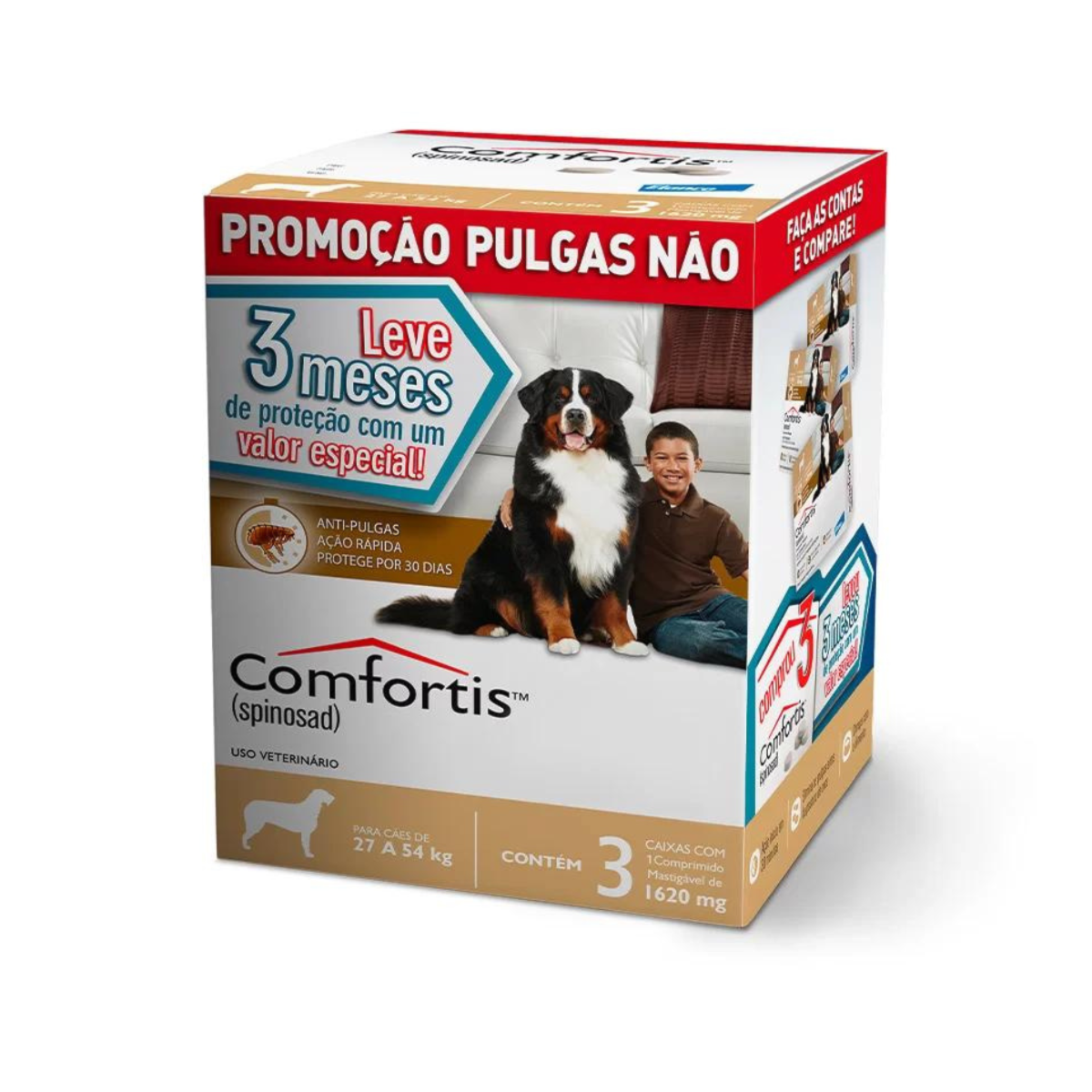 Combo Antipulgas Comfortis Elanco 1620mg - Cães de Cães 27kg a 54Kg