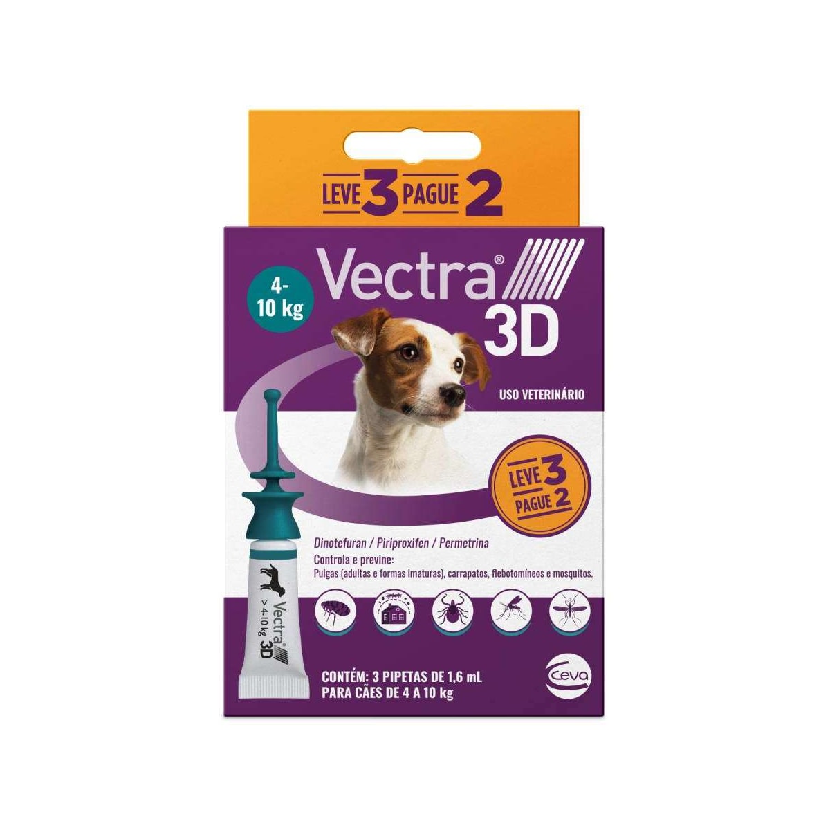 Combo Antipulgas Vectra 3D Promo para Cães 4 a 10kg