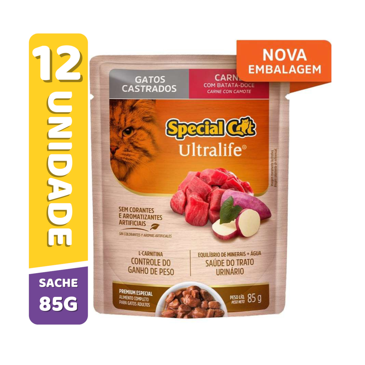 Combo Special Cat Sachê Carne para Gatos Castrados (PAGUE 10 E LEVE 12 )