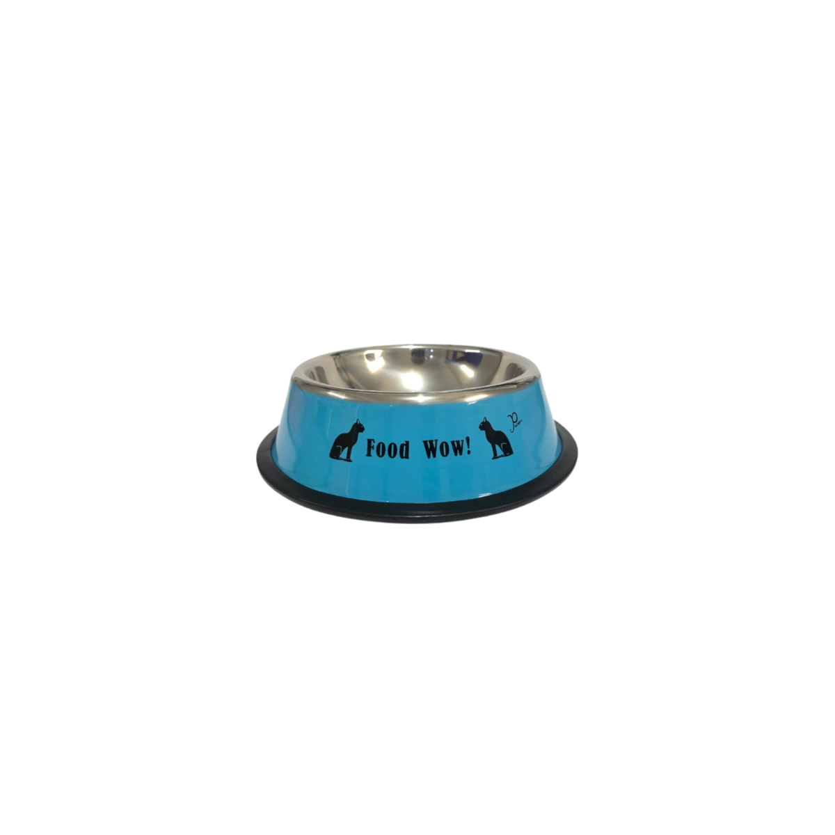 Comedouro Antiderrapante Inox Azul para Gatos