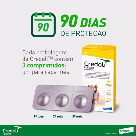 Credeli tab 112,5mg 1 comp - 2,5 a 5,5 kg - Elanco - Antipulga e